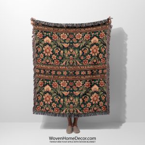 Vibrant-Floral-Folk-Woven-Blanket-main-photo