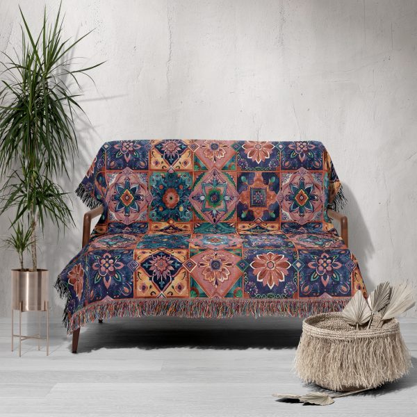 Vivid-Geometric-Harmony-Woven-Blanket-covered-the-sofa