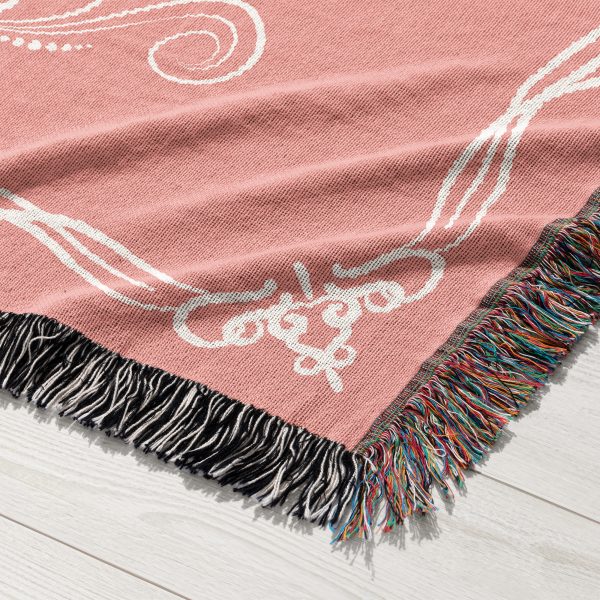 A close-up of the Romantic Girlfriend Woven Blanket’s soft texture and detailed design.